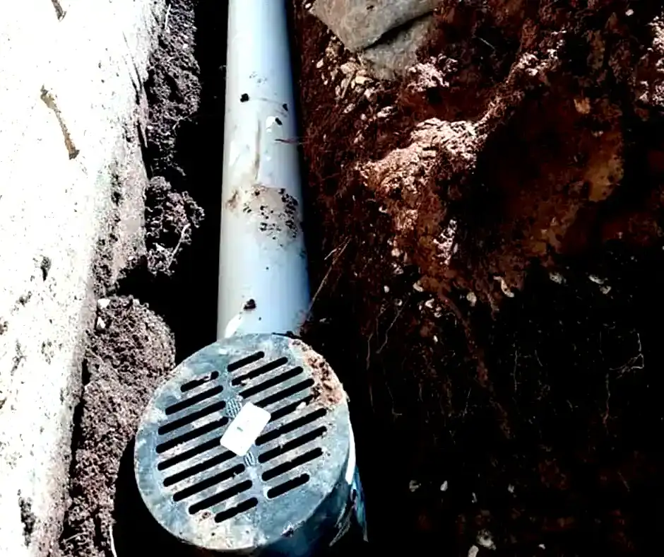 Partially dug trench French Drain Installation Cherry Hill, NJ Partially dug trench French Drain Installation Cherry Hill, NJ